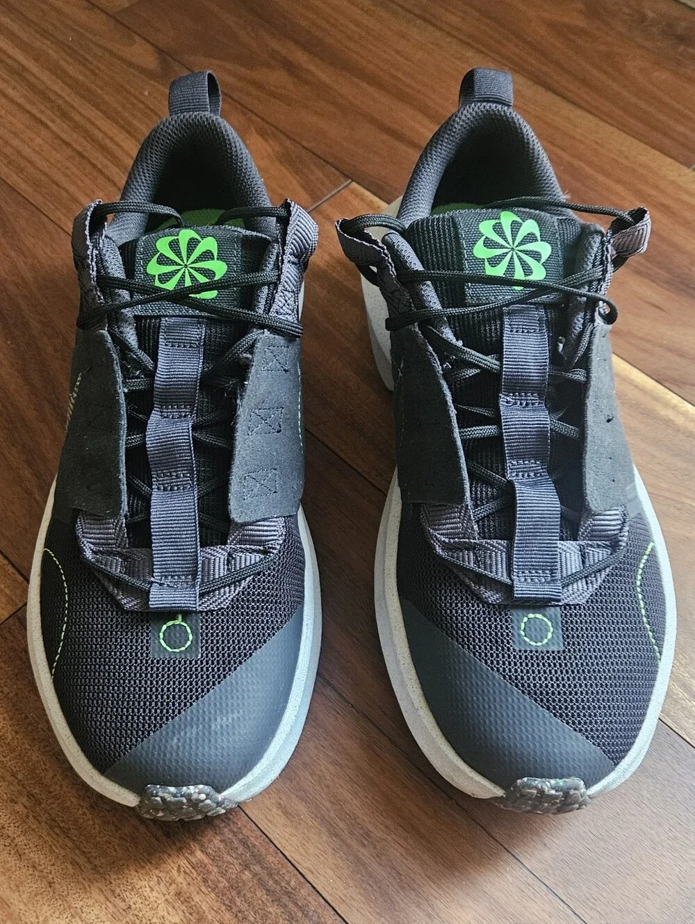 Nike Kids Black Sneakers with Neon Green Accents